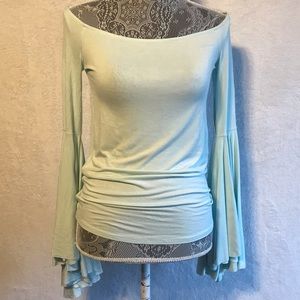 FREE PEOPLE off the shoulder bell sleeved Bird of Paradise top